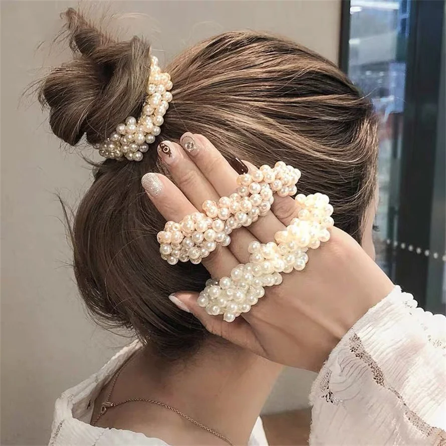 Woman Elegant Pearl Hair Ties  - Silicone Band Women recensione e prezzo