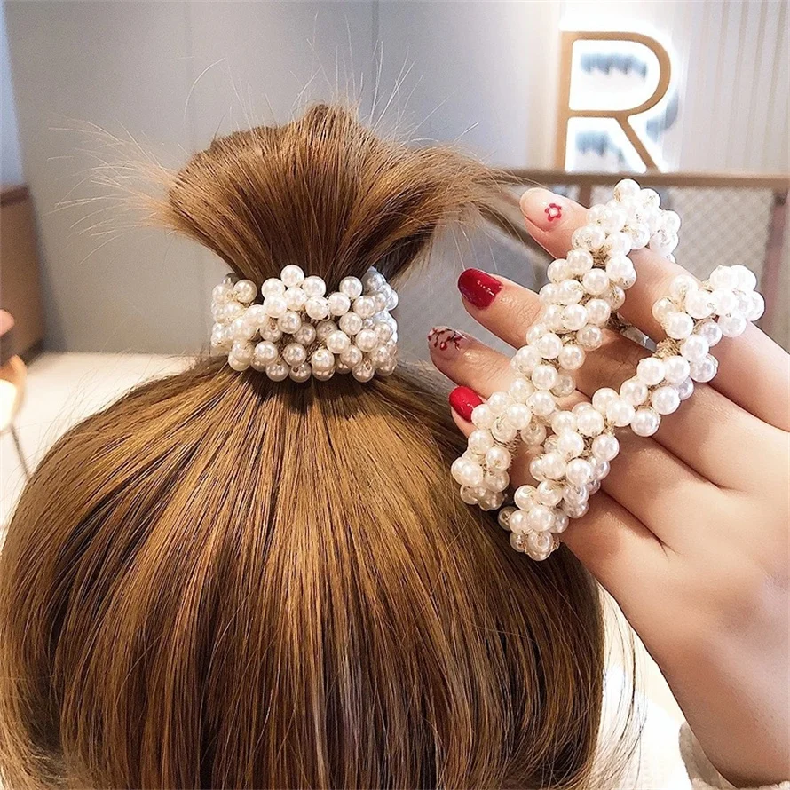 Woman Elegant Pearl Hair Ties  - Silicone Band Women recensione e prezzo