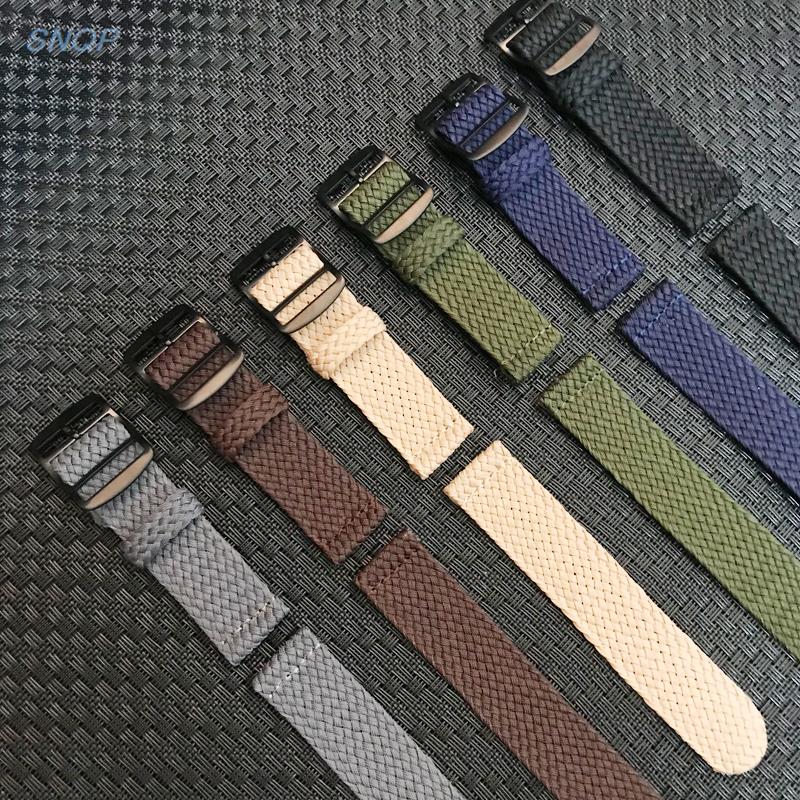 20mm 22mm Black Navy solid col - Perlon Strap Woven recensione e prezzo