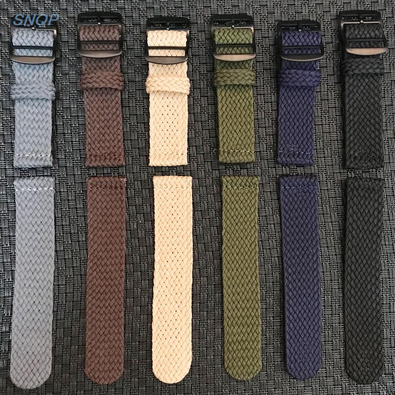 20mm 22mm Black Navy solid col - Perlon Strap Woven recensione e prezzo