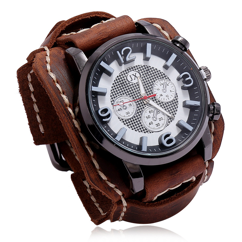 New Retro Mens Watches Genuine - Leather Watch Band Men recensione e prezzo