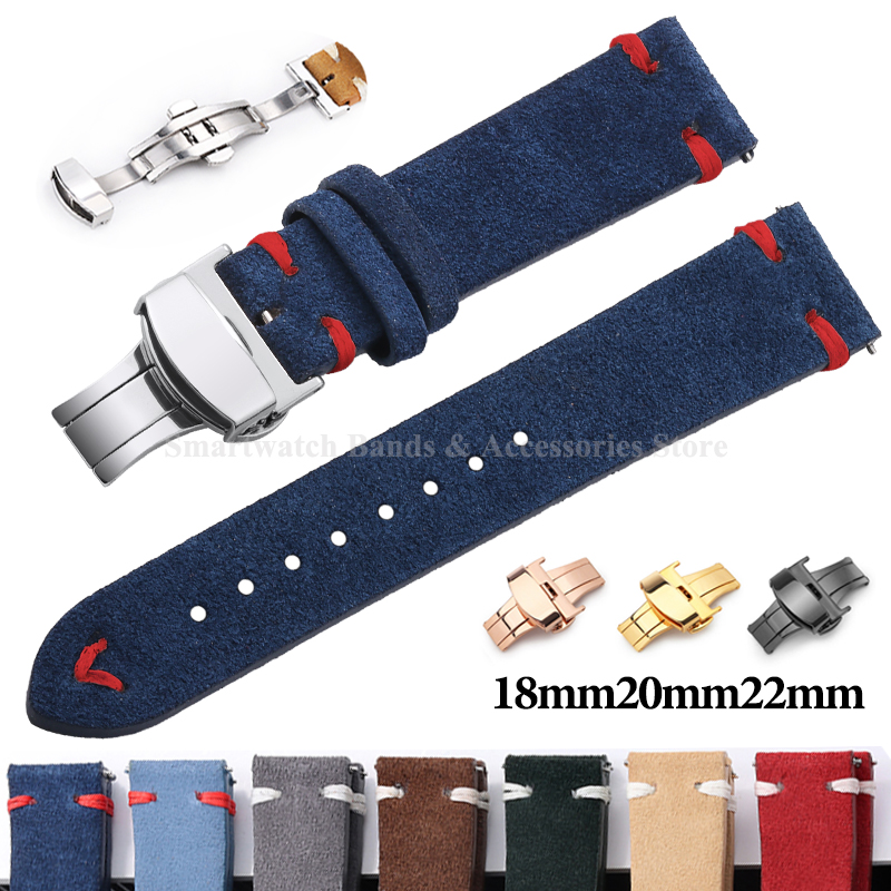 18mm 20mm 22mm Suede Stitching - Suede Strap Watch recensione e prezzo