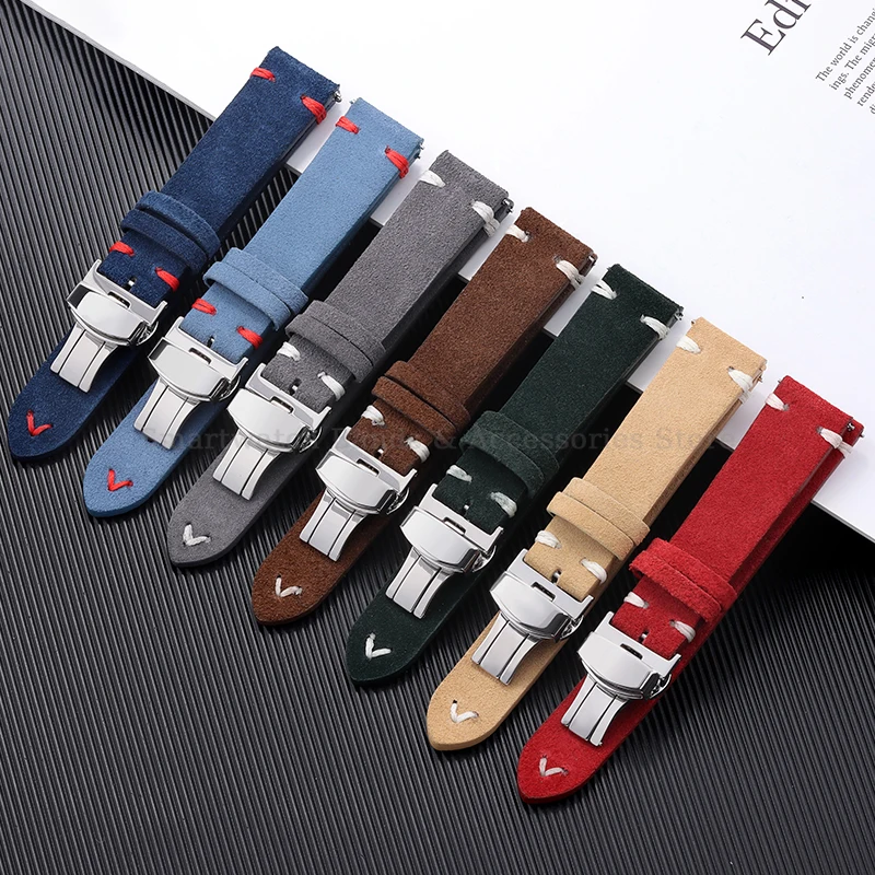 18mm 20mm 22mm Suede Stitching - Suede Strap Watch recensione e prezzo