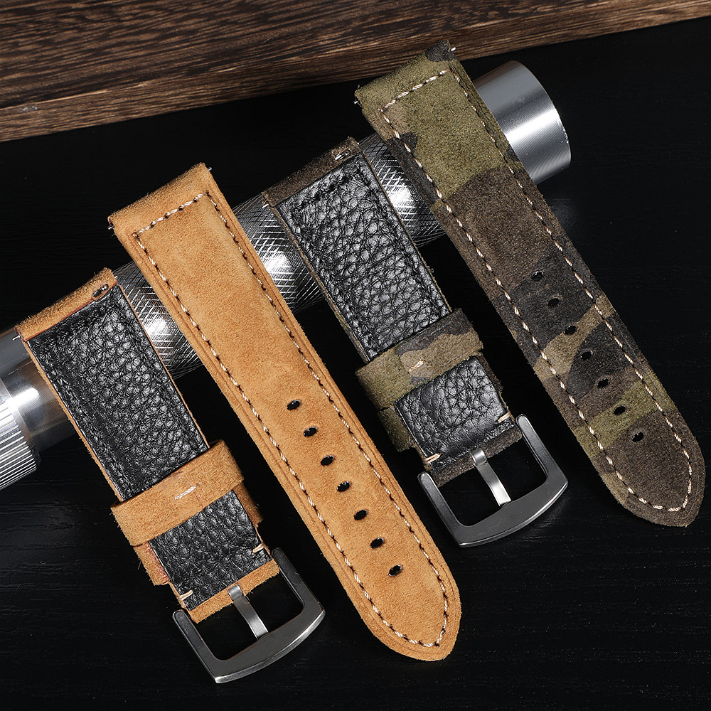 Genuine Suede Watch Strap 22mm - Suede Strap Watch recensione e prezzo