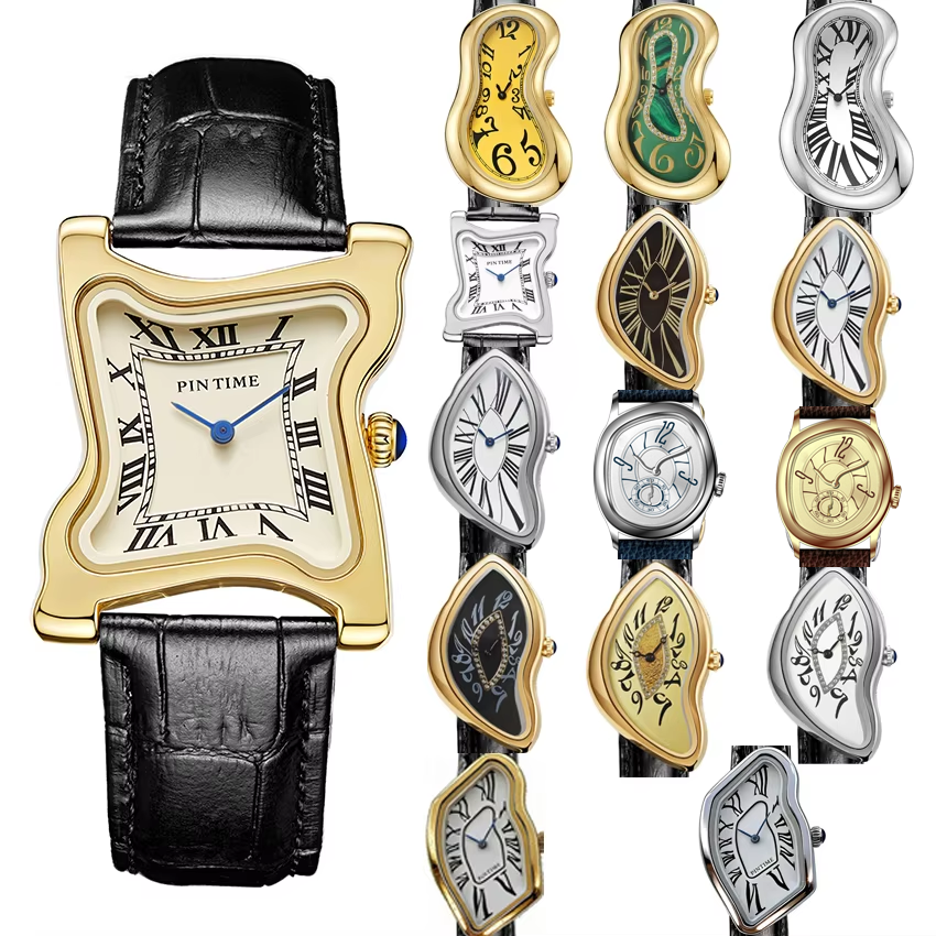 Surrealist Art Melting Clock W - Leather Watch Band Men recensione e prezzo