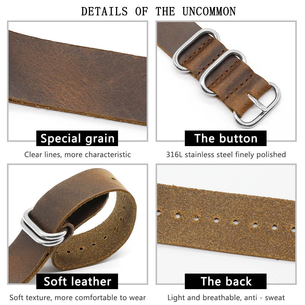 Genuine Leather Watch Band 18m - Nato Strap Nylon recensione e prezzo