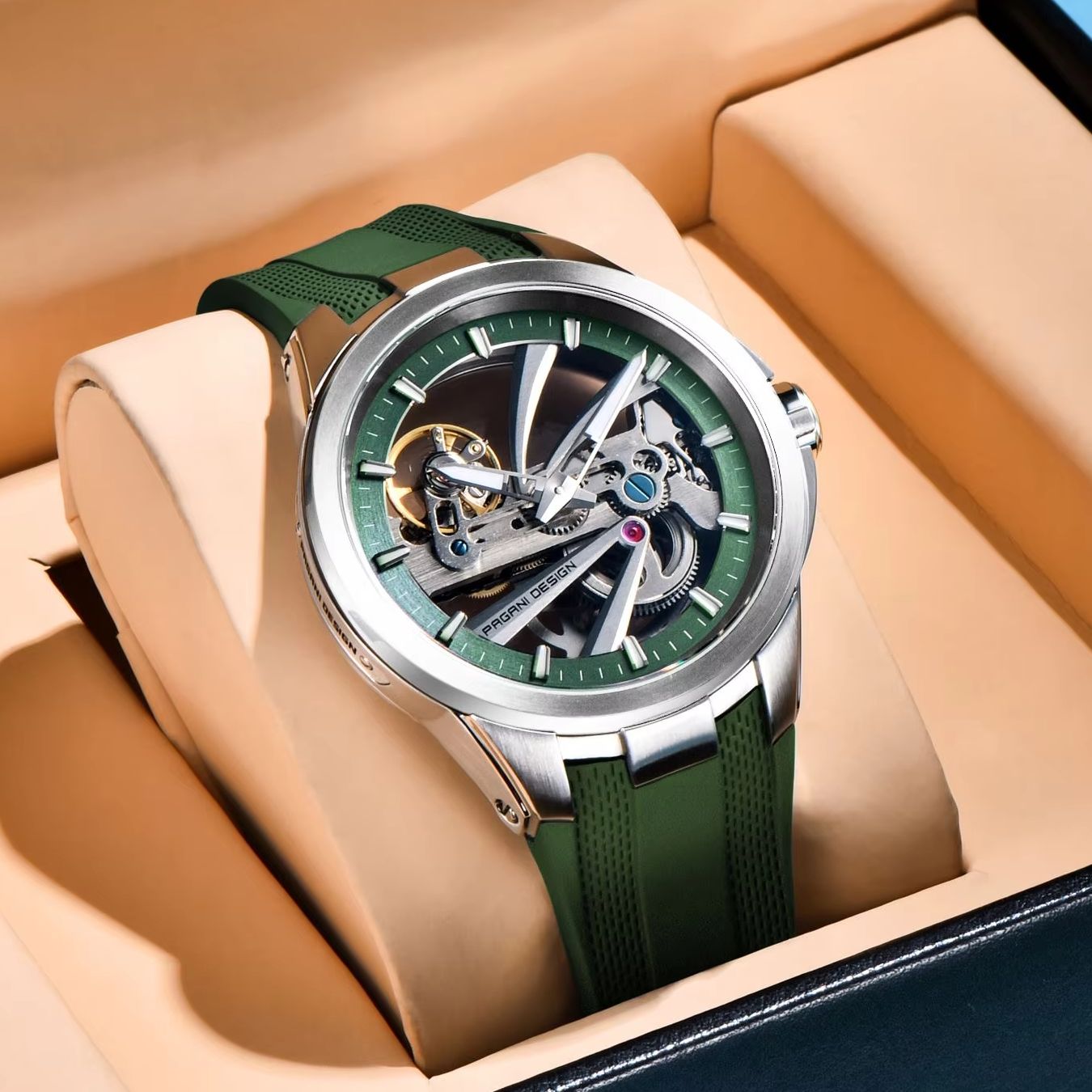Green Skeleton PAGANI DESIGN P - Rubber Strap Diver recensione e prezzo