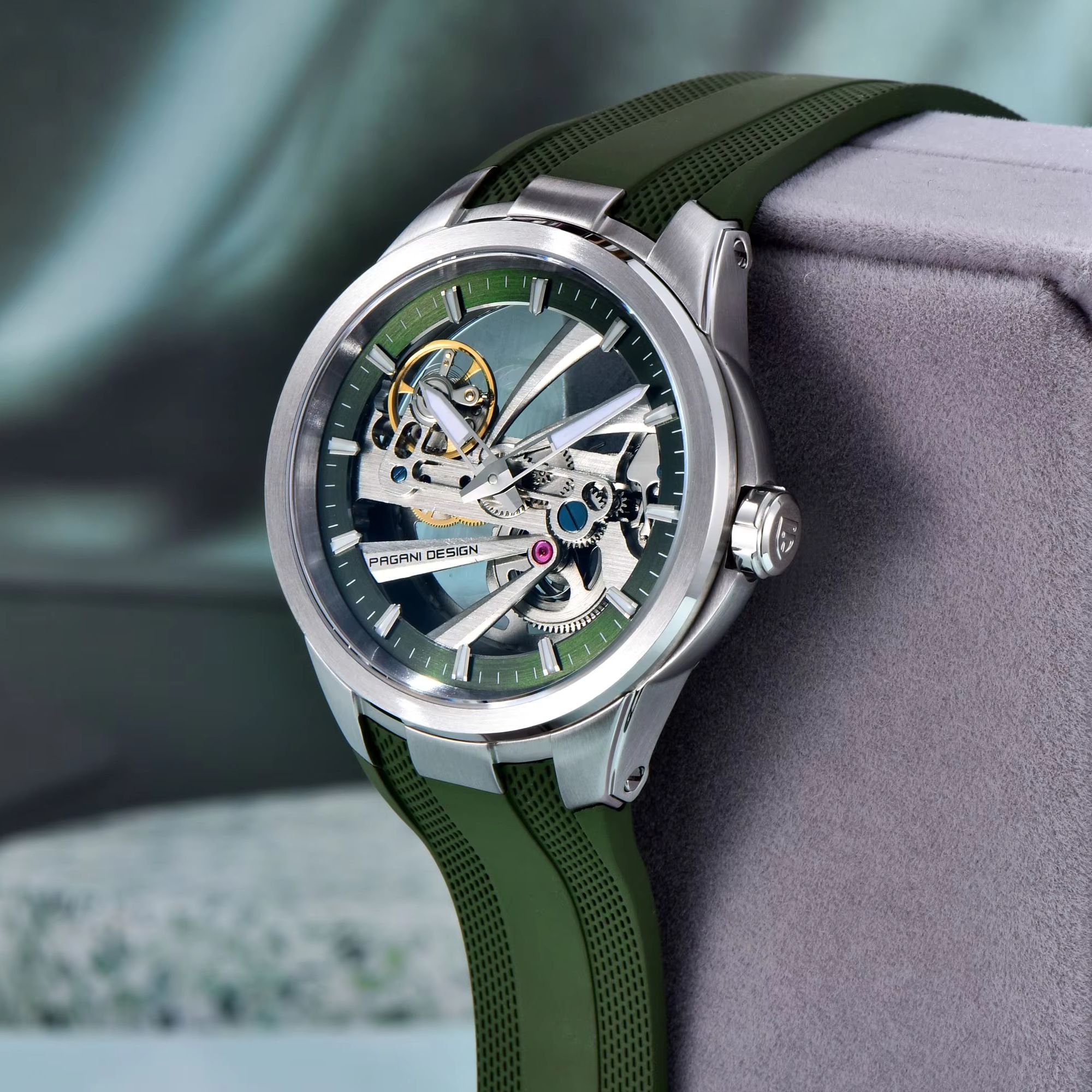 Green Skeleton PAGANI DESIGN P - Rubber Strap Diver recensione e prezzo