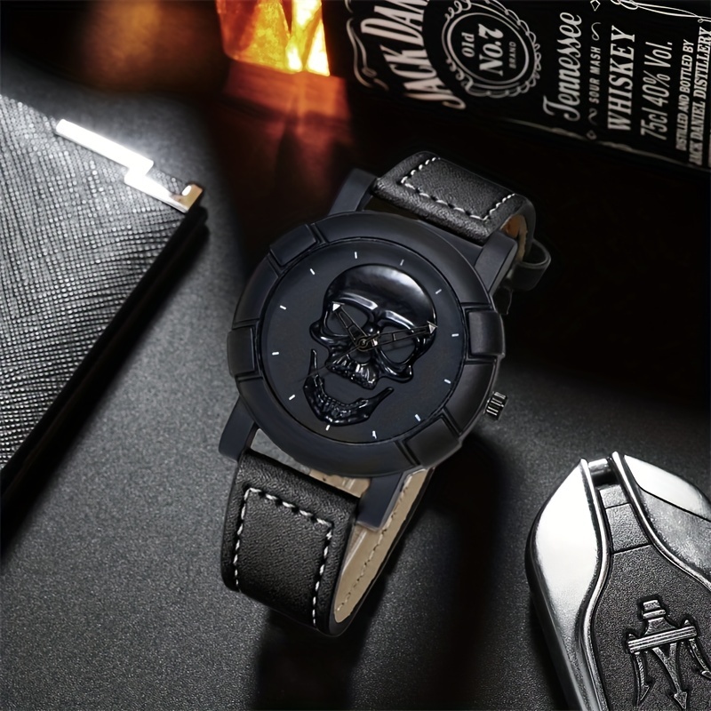 Skull Pattern Multi Display Po - Leather Watch Band Men recensione e prezzo
