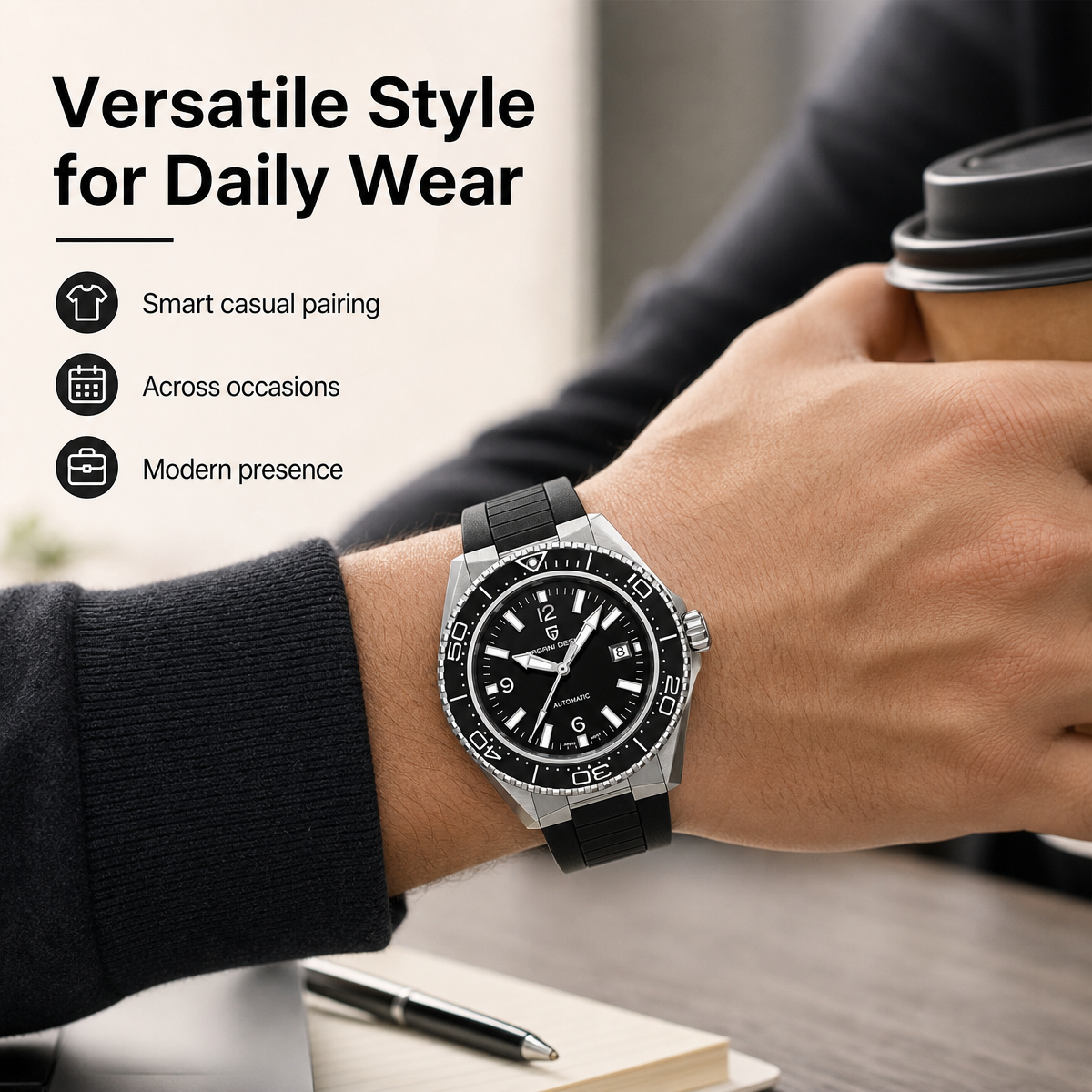 Pagani Design Luxury Men's Aut - Rubber Strap Diver recensione e prezzo
