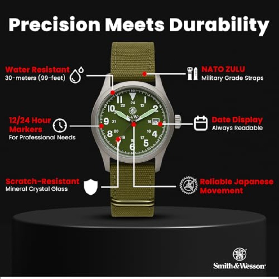 Men's Military Watch, 3 Interc - Canvas Strap Watch recensione e prezzo