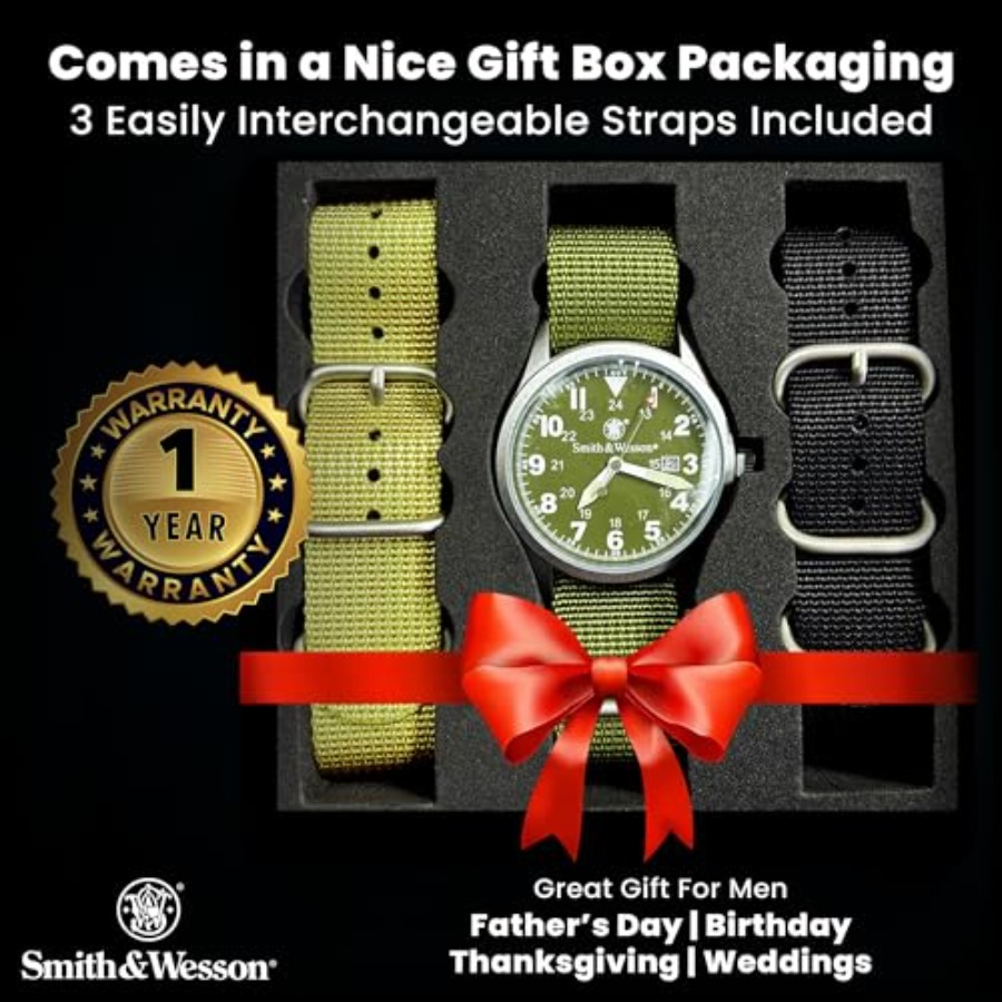 Men's Military Watch, 3 Interc - Canvas Strap Watch recensione e prezzo