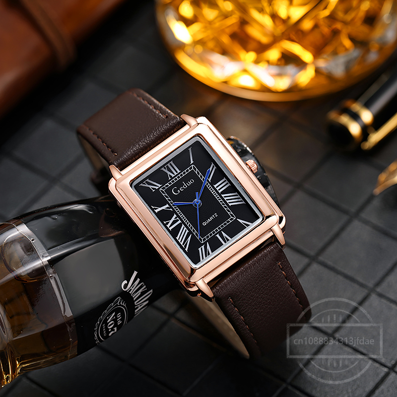 New Fashion Designer Rectangle - Leather Watch Band Men recensione e prezzo