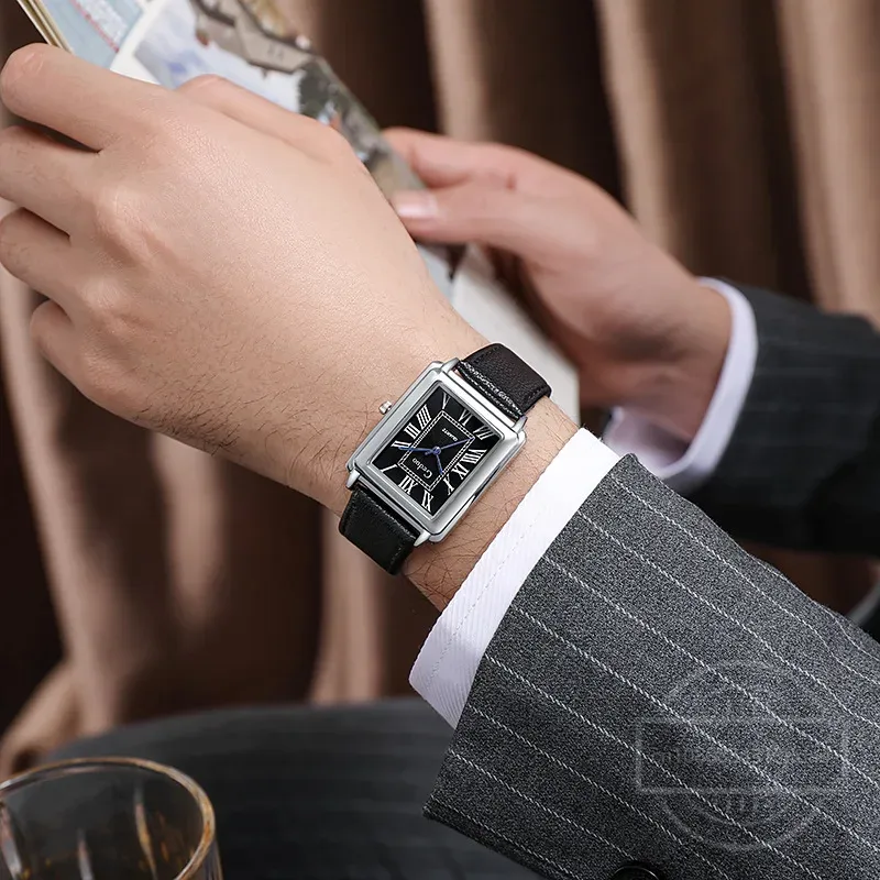 New Fashion Designer Rectangle - Leather Watch Band Men recensione e prezzo
