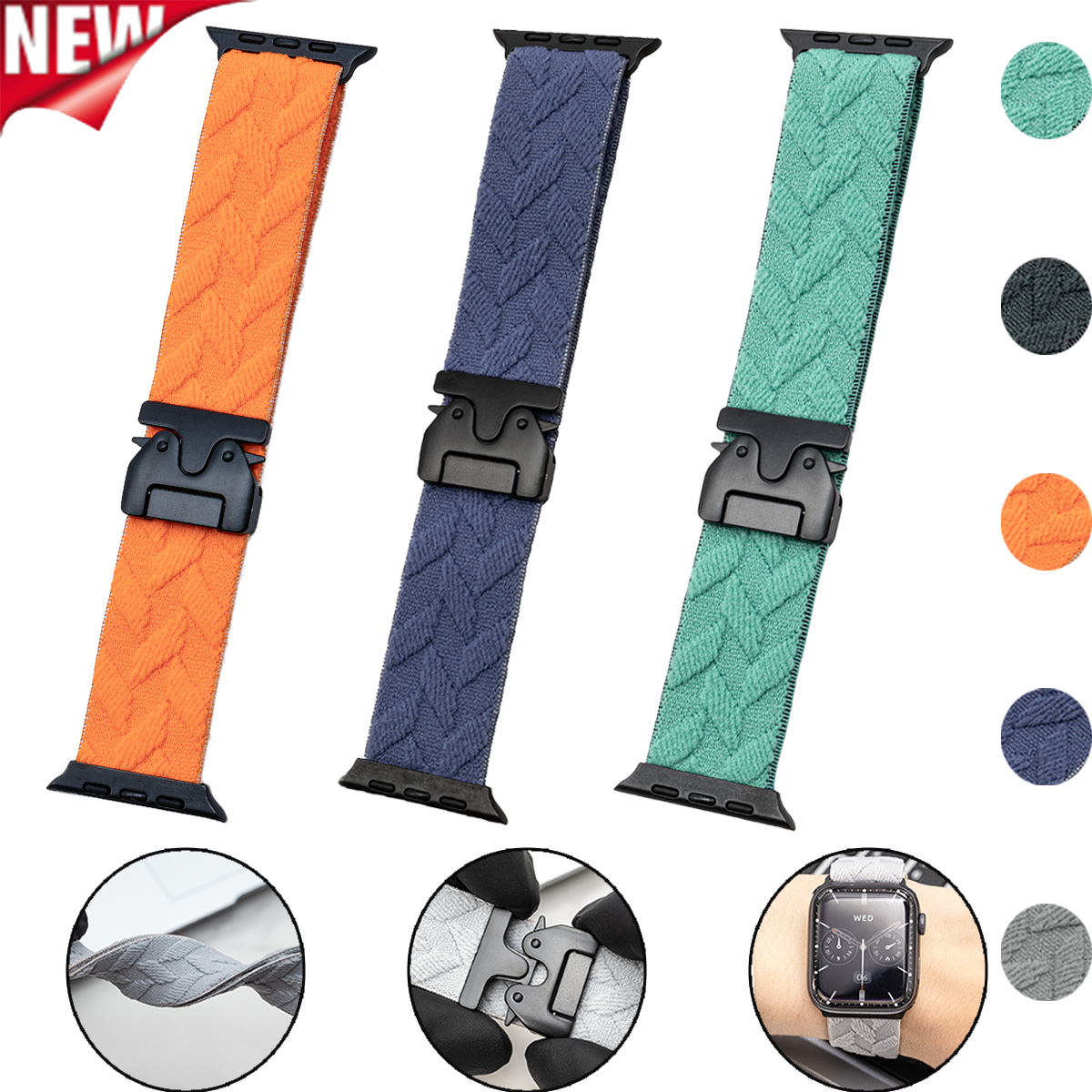 nylon strap for iwatch 10 9 8  - Parachute Strap Elastic recensione e prezzo