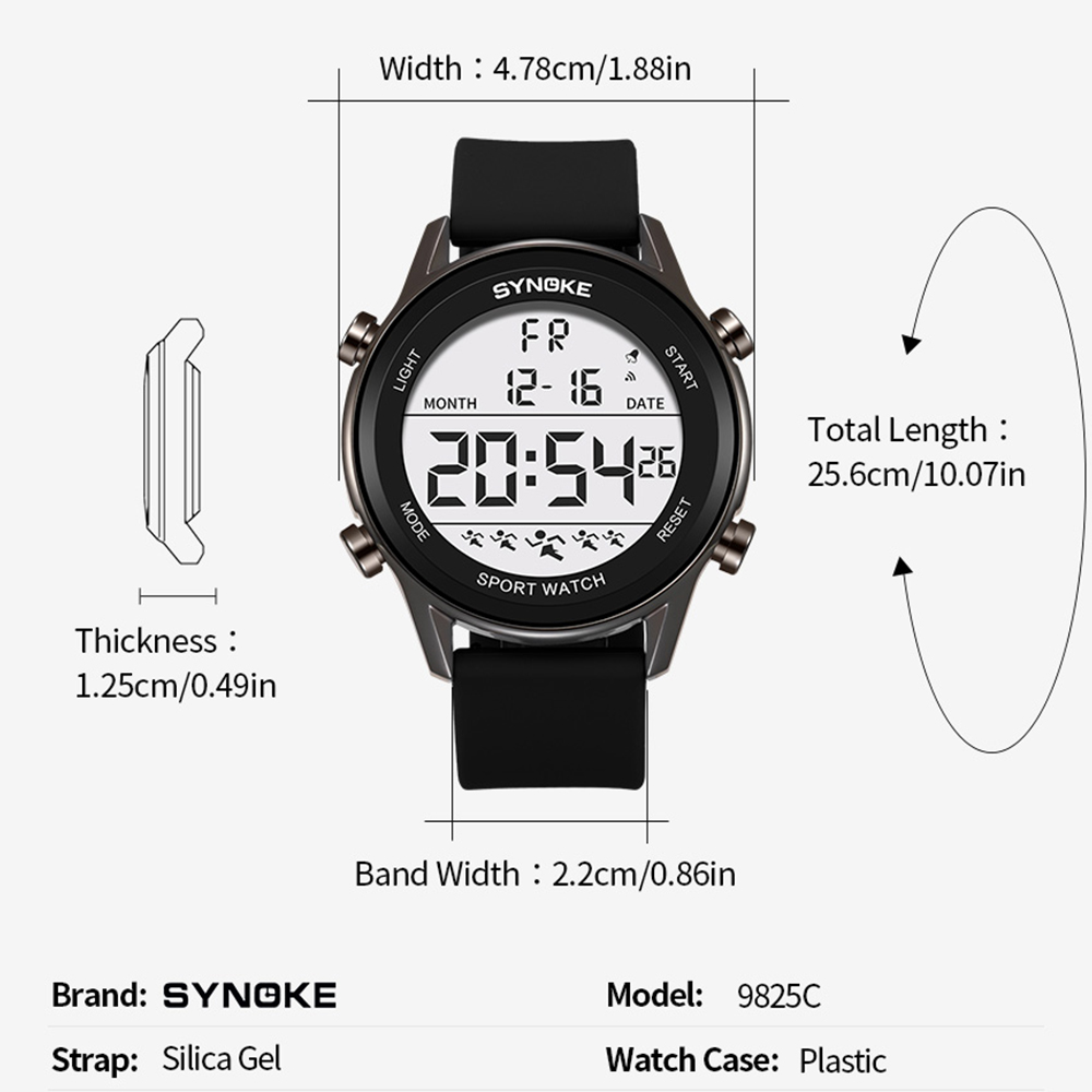 Digital Watches For Men Waterp - Rubber Strap Diver recensione e prezzo