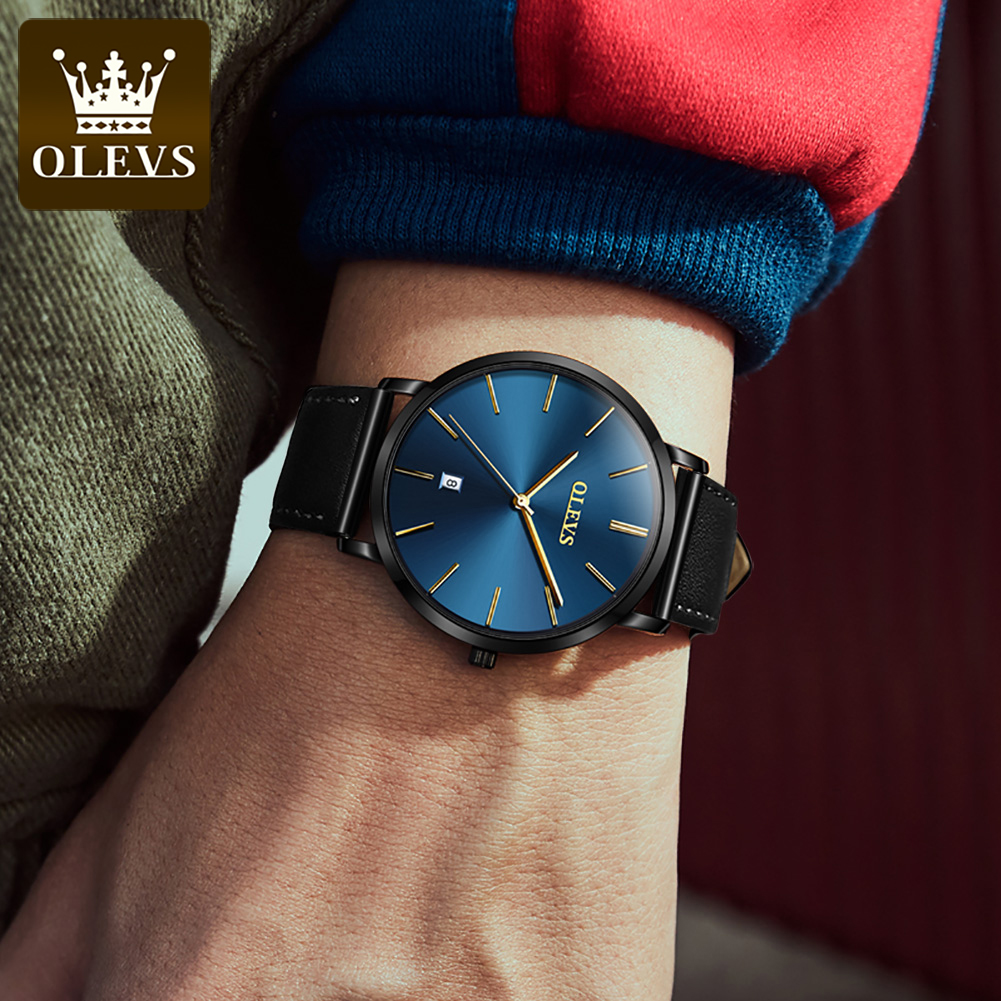 Original OLEVS Quartz Watch fo - Leather Watch Band Men recensione e prezzo